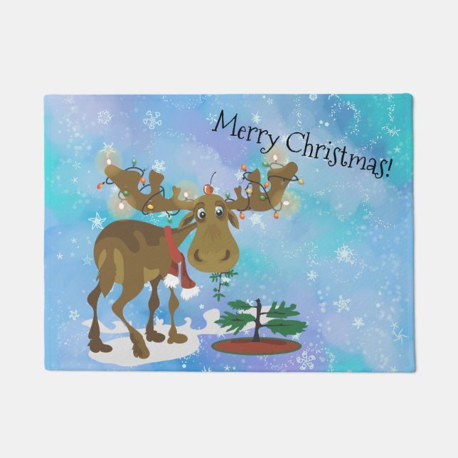 Christmas Moose ~ Doormat (Front)