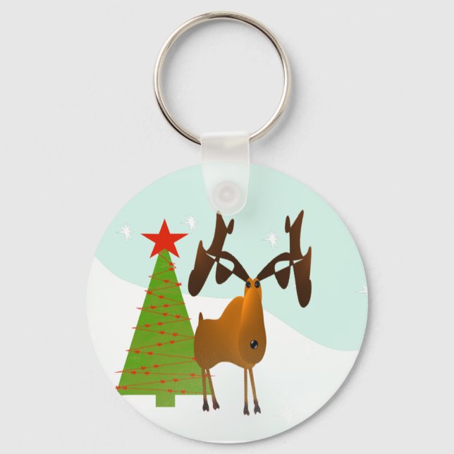 Christmas Moose Key Ring (Front)