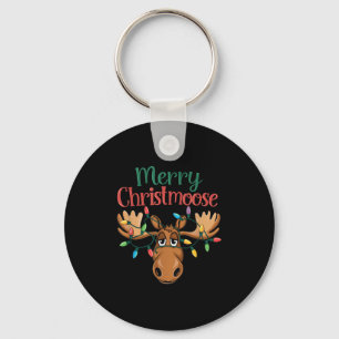 Christmas Moose Merry Christmoose Men Women  Key Ring