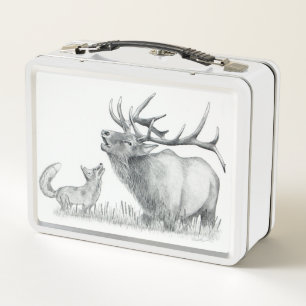 Christmas Moose Metal Lunch Box