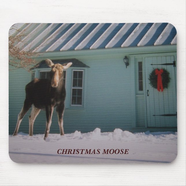 Christmas Moose Mouse Pad (Front)