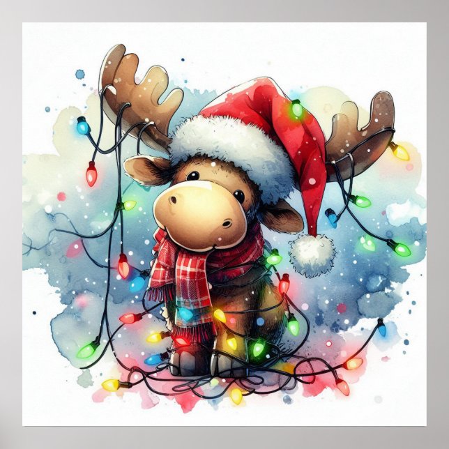 Christmas Moose Poster (Front)
