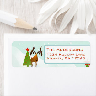 Christmas Moose Return Address Return Address Label