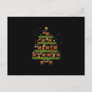 Christmas Moose Tree Light Funny Xmas Matching Fam Postcard