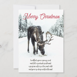 Christmas Moose Winter Snow Peace Poem Holiday Car