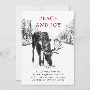 Christmas Moose Winter Snow Peace Poem Holiday Car Card