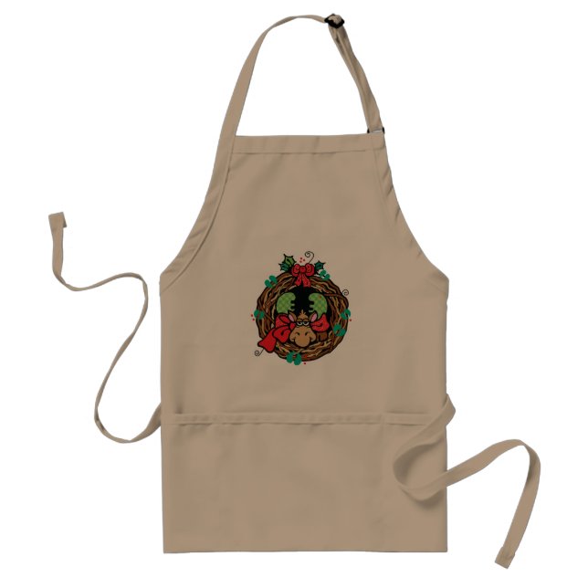 christmas moose wreath design standard apron (Front)