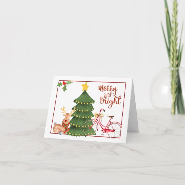 Christmas Morning Bicycle Holiday Card (Front)