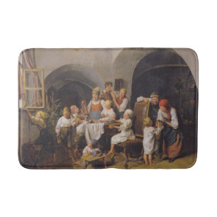 Christmas Morning (by Ferdinand Georg Waldmüller) Bath Mat