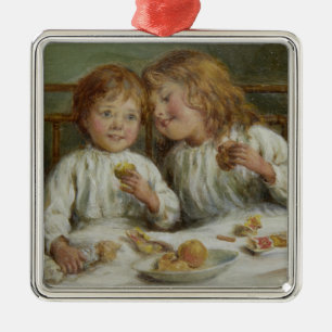 Christmas Morning (by Joseph Clark) Metal Ornament