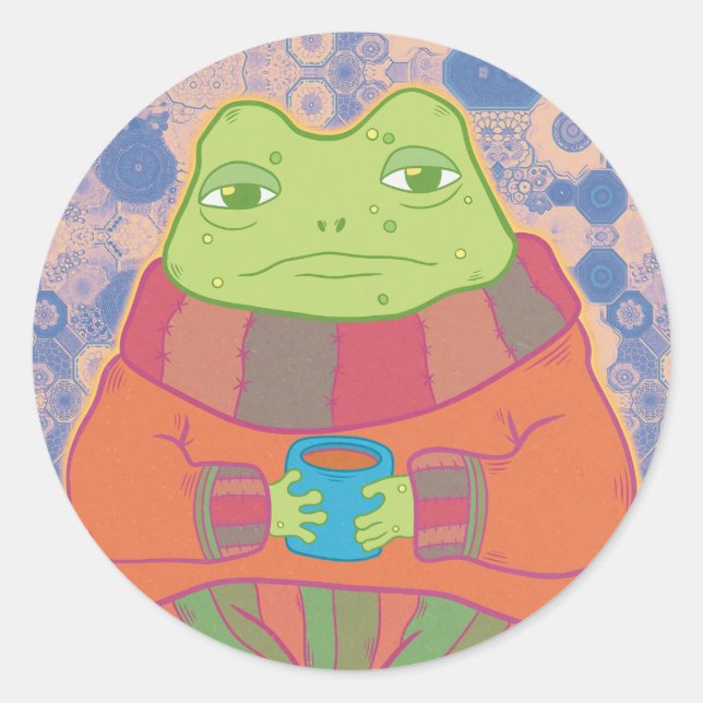 Christmas Morning Classic Round Sticker (Front)