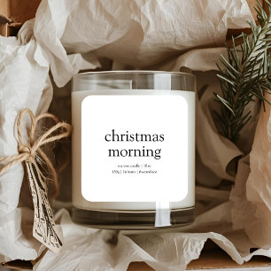 Christmas Morning Minimalist Soy Candle  Square Sticker