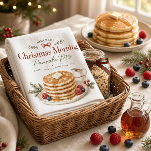 Christmas Morning Pancake Mix Recipe Tea Towel