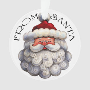 Christmas Morning Santa Ornament - See  Reverse