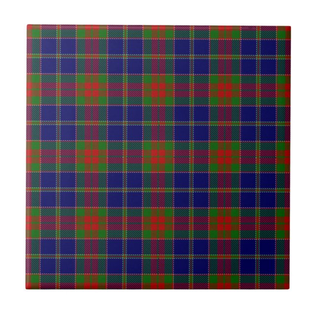 Christmas Morning Scottish Tartan Pattern Ceramic Tile (Front)