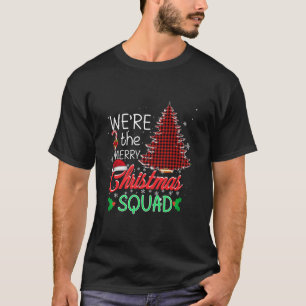 Christmas Morning Squad Red Buffalo Plaid Tree San T-Shirt