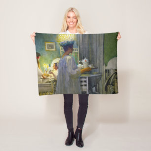 Christmas Morning, The Feast of Saint Lucy Fleece Blanket