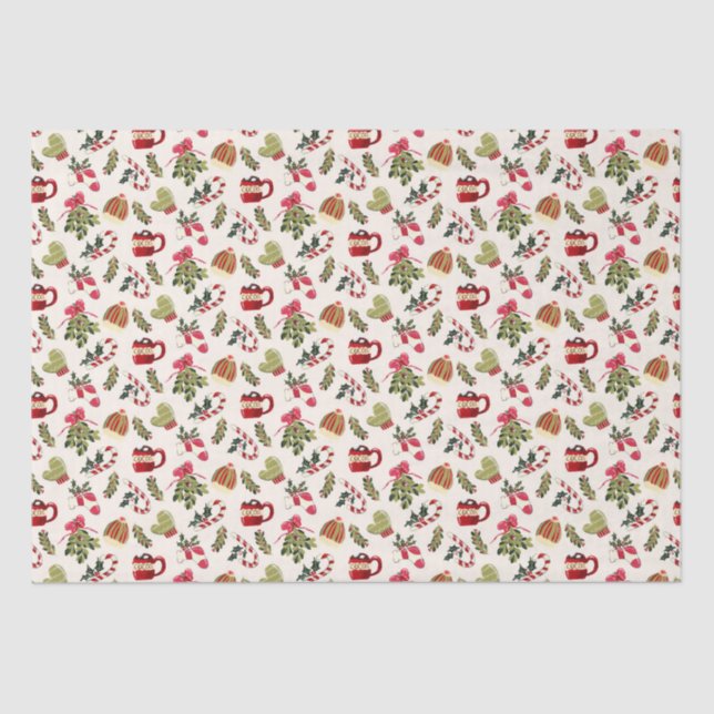 Christmas Morning with Cocoa and Marshmallows Tissue Paper (Front)