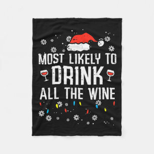Christmas Most Likely Funny Xmas Family Women Adul Fleece Blanket