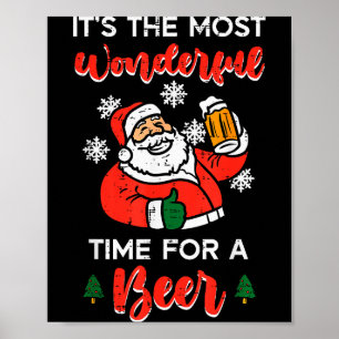 Christmas Most Wonderful Time For Funny Santa Xmas Poster