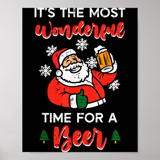 Christmas Most Wonderful Time For Funny Santa Xmas Poster (Front)