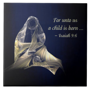 Christmas -  Mother and Child Ceramic Tile