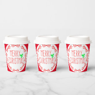 Christmas motif Paper cup (with optional lid)