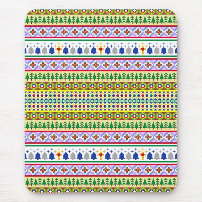 Christmas Motif Pattern Mouse Pad (Front)