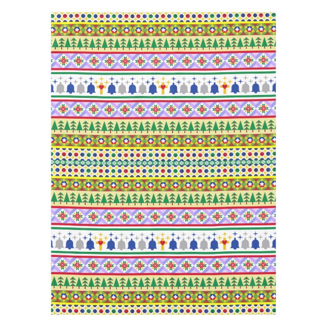 Christmas Motif Pattern Tablecloth (Front)