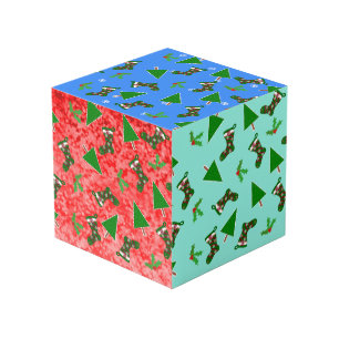 Christmas Motifs Holiday Design Cube