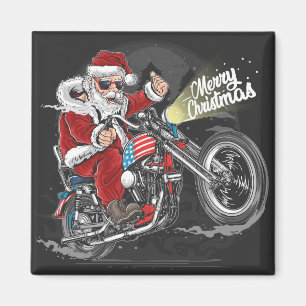 Christmas Motorcycle  Holiday Card Magnet