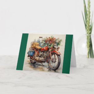 Christmas MotorcycleFolded Holiday Card