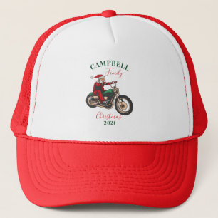 Christmas Motorcyclist Family Matching Personalise Trucker Hat