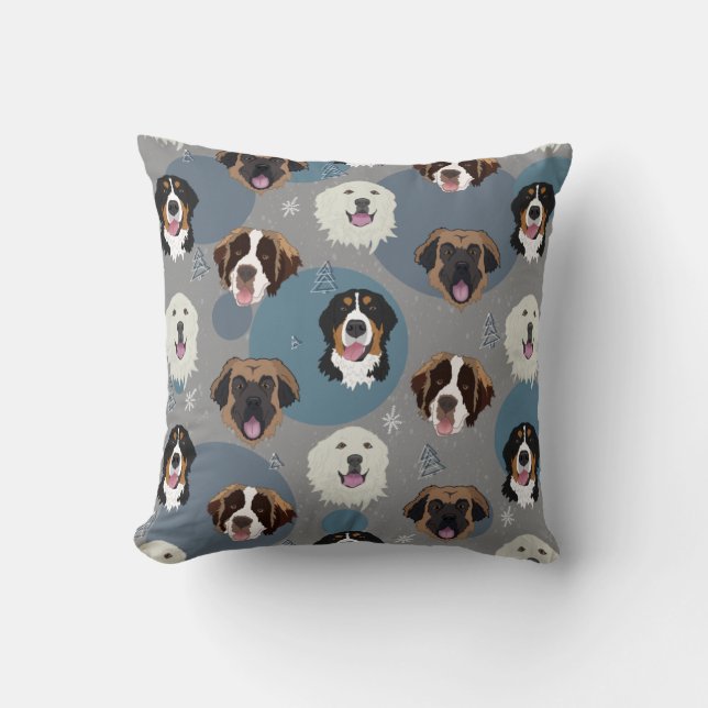 Christmas Mountain Dogs Cushion (Front)