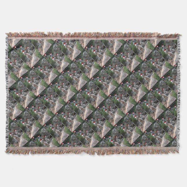 Christmas Mountain Goats Throw Blanket (Front)