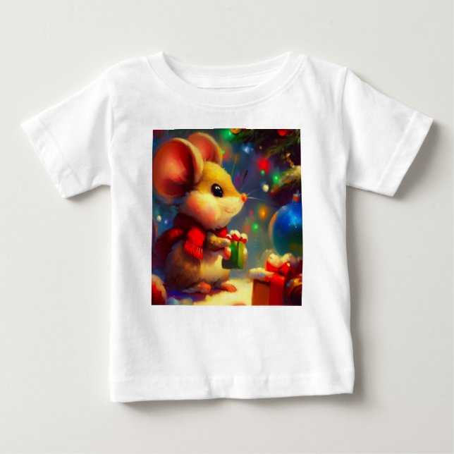 Christmas Mouse 2 Baby T-Shirt (Front)