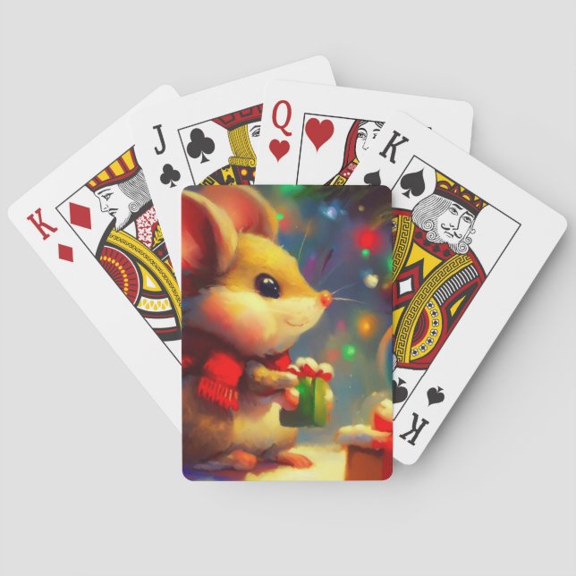 Christmas Mouse (2) Playing Cards (Back)