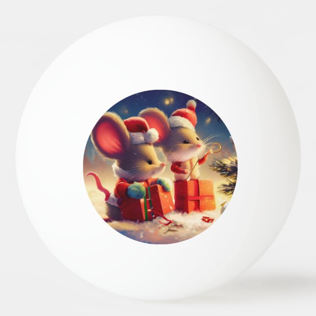 Christmas Mouse (3) Ping Pong Ball (Front)