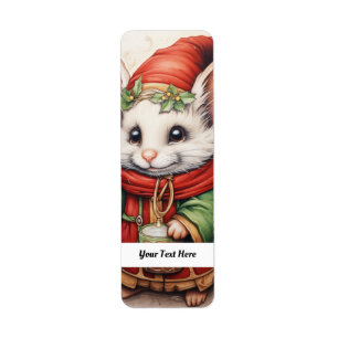 Christmas Mouse 3 Your Text Here Return Address Label