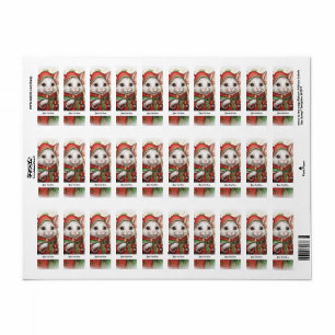 Christmas Mouse 48 Your Text Here Return Address Label