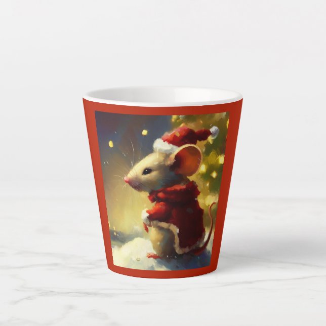 Christmas Mouse 4 Latte Mug (Front)