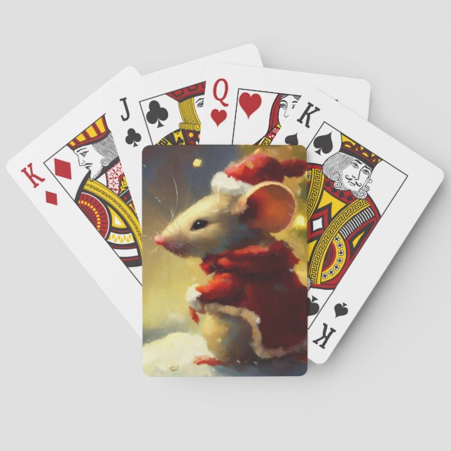 Christmas Mouse (4) Playing Cards (Back)