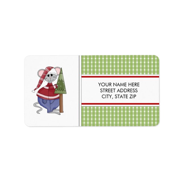 Christmas Mouse Address Mailing Labels (Front)