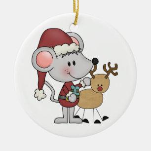 Christmas Mouse and Ceramic Ornament