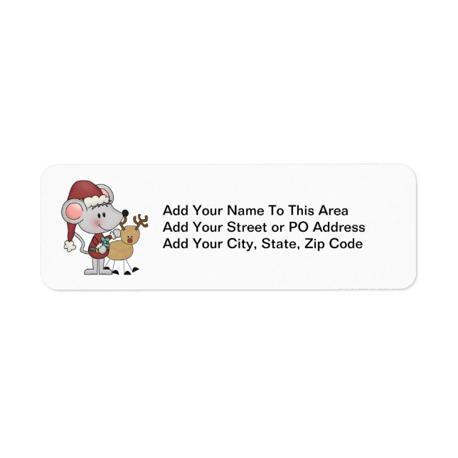 Christmas Mouse and Return Address Label (Front)