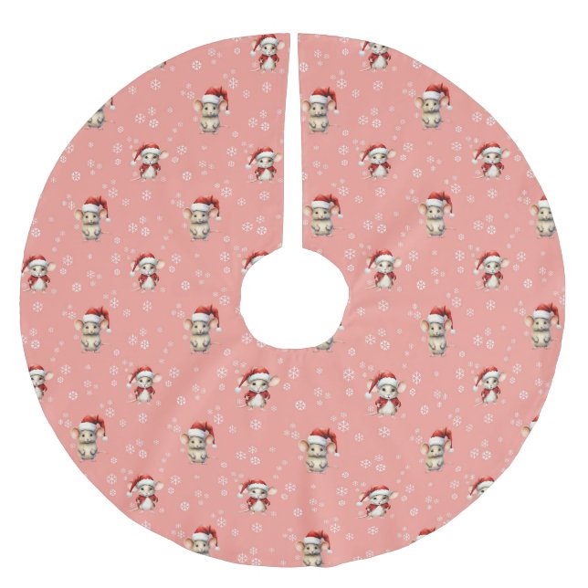 CHRISTMAS MOUSE BRUSHED POLYESTER TREE SKIRT (Front)