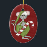 Christmas Mouse Ceramic Christmas Ornament<br><div class="desc">Text can be added to this ornament to make a personalised holiday gift. If you need help,  just click on the contact link above to send the designer a personal detailed message.</div>