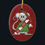 Christmas Mouse Ceramic Christmas Ornament<br><div class="desc">Text can be added to this ornament to make a personalised holiday gift. If you need help, just click on the contact link above to send the designer a personal detailed message.</div>