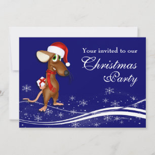 Christmas Mouse Company Christmas Party Invitation