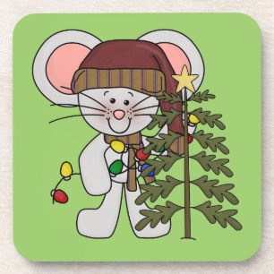 Christmas Mouse Decorating Tree Coaster
